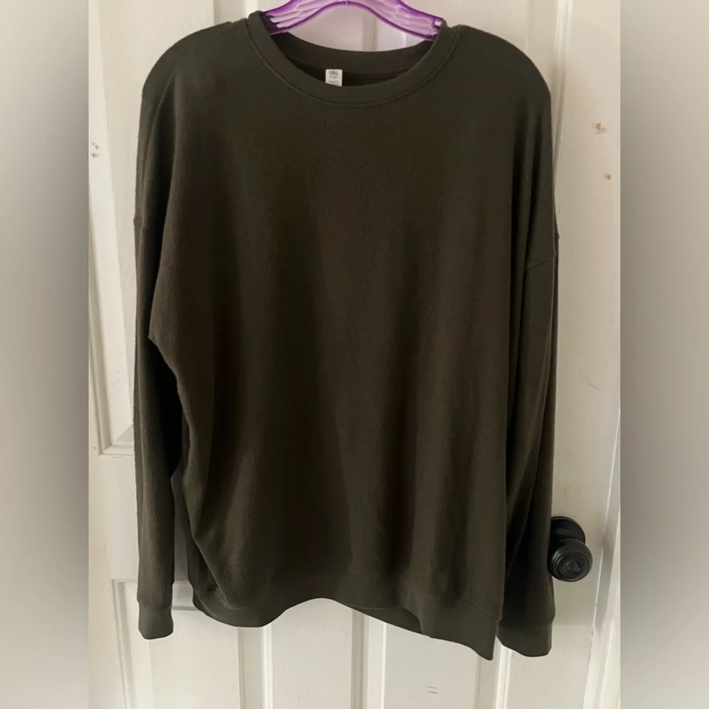🧘🏽‍♀️ VGUC Alo Yoga Green Soho Pullover Sweater - Sz Medium